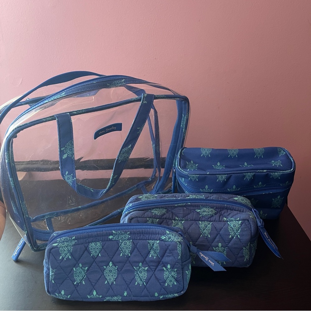 Vera Bradley Turtle Print Cosmetic Bag Set